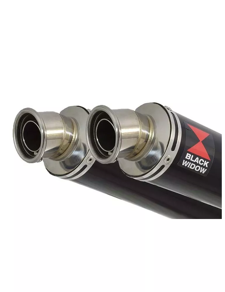GSX1400 4-2 Silencieux kit & Silencieux Rond Noir En Inox BN35R 350mm