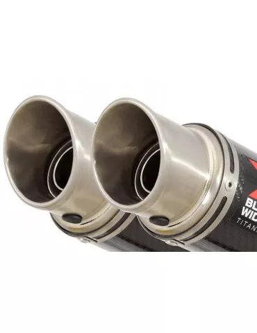 GSX1400 4-2 Silencieux kit & Silencieux Rond GP style En Carbone et Canule en Titane CI23R 230mm