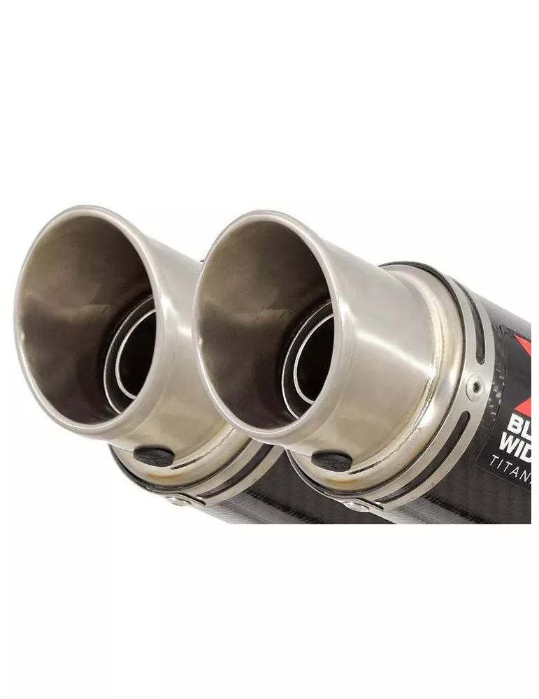 GSX1400 4-2 Silencieux kit & Silencieux Rond GP style En Carbone et Canule en Titane CI23R 230mm