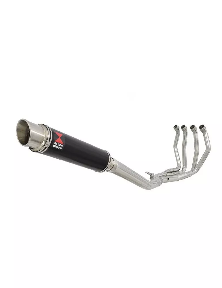 GSX1300R HAYABUSA 2008-2016 4-1 Ligne complète & Silencieux Rond Noir GP Style En Inox 350mm