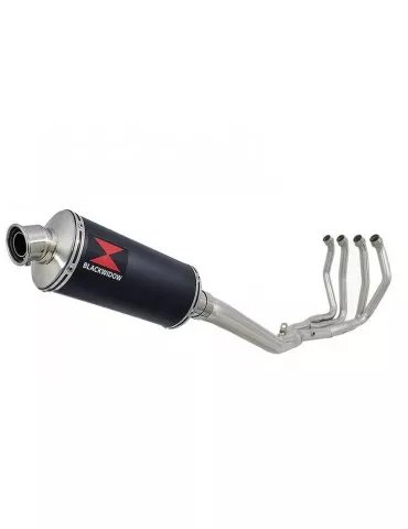 GSX1300R HAYABUSA 2008-2016 4-1 Ligne complète & Silencieux Ovale Noir En Inox 300mm