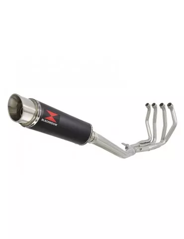 GSX1300R HAYABUSA 2008-2016 4-1 Ligne complète & Silencieux Rond Noir GP Style En Inox 360mm