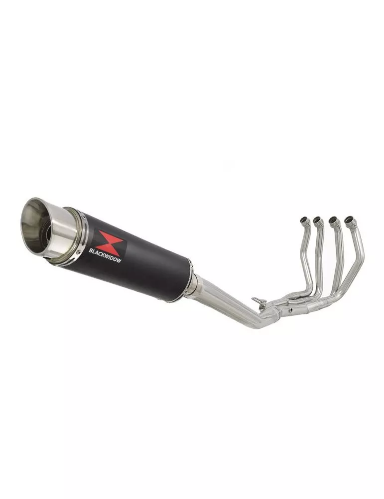 GSX1300R HAYABUSA 2008-2016 4-1 Ligne complète & Silencieux Rond Noir GP Style En Inox 360mm