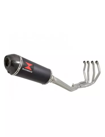 GSX1300R HAYABUSA 2008-2016 4-1 Ligne complète & Silencieux Ovale Noir En Inox + Canule En Carbone 300mm