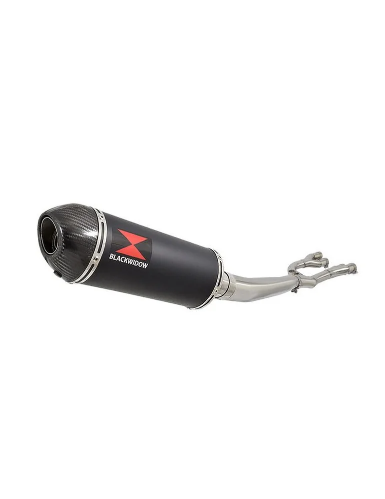 GSX1400 GSX 1400 4-1 Collecteur et Silencieux Ovale Noir En Inox + Canule en Carbone 300mm