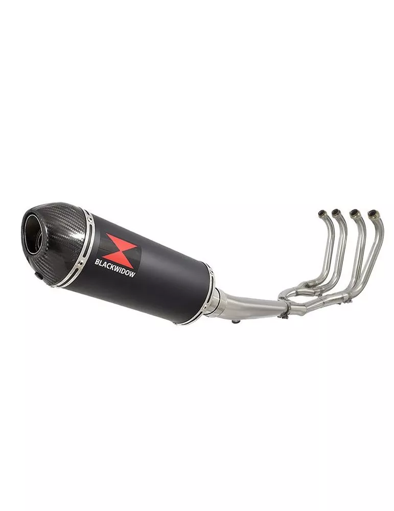 GSX1400 GSX 1400 4-1 Ligne complète & Silencieux Ovale Noir En Inox + Canule En Carbone 300mm