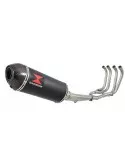 GSX1400 GSX 1400 4-1 Ligne complète & Silencieux Ovale Noir En Inox + Canule En Carbone 300mm