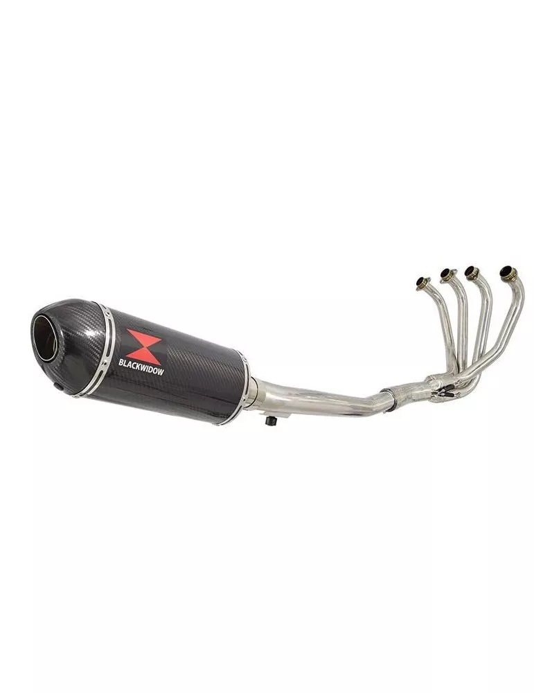 GSX750 Inazuma Ligne complète & Silencieux Ovale Noir En Inox + Canule En Carbone 300mm