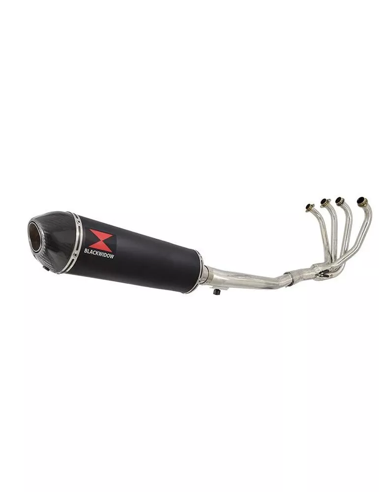 GSF600 Bandit 1995-2004 Refroidissement à Huile / Ligne complète & Silencieux Ovale Noir En Inox + Canule En Carbone 400mm