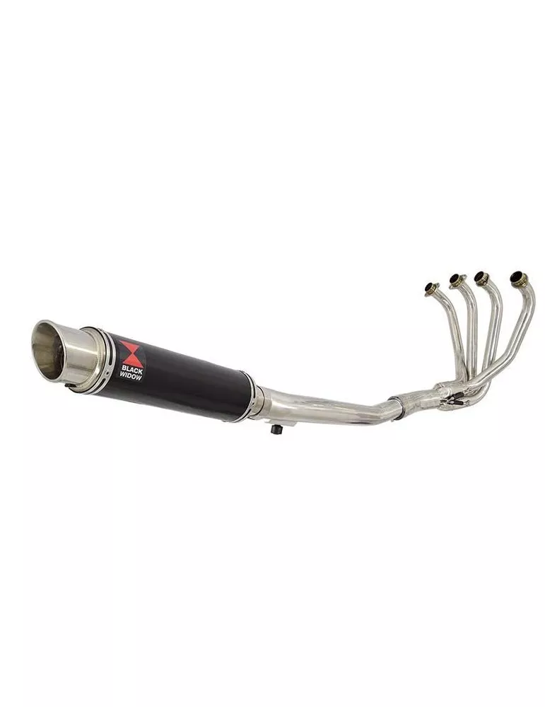 GSF600 Bandit 1995-2004 Refroidissement à Huile / Ligne complète & Silencieux Rond GP Style Noir En Inox 350mm