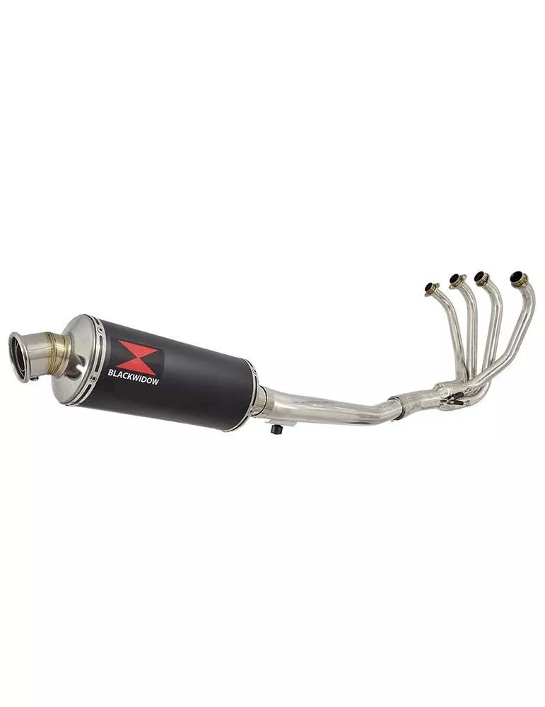 GSF600 Bandit 1995-2004 Refroidissement à Huile / Ligne complète & Silencieux Rond Noir En Inox 300mm