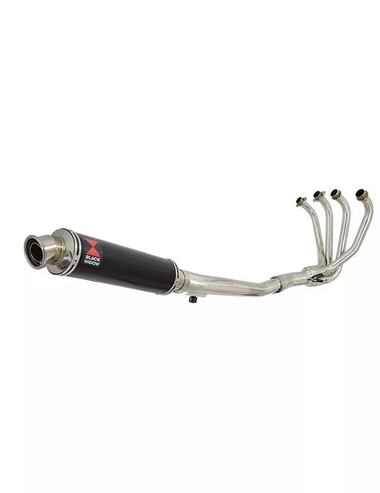 GSF600 Bandit 1995-2004 Refroidissement à Huile / Ligne complète & Silencieux Rond Noir En Inox 350mm