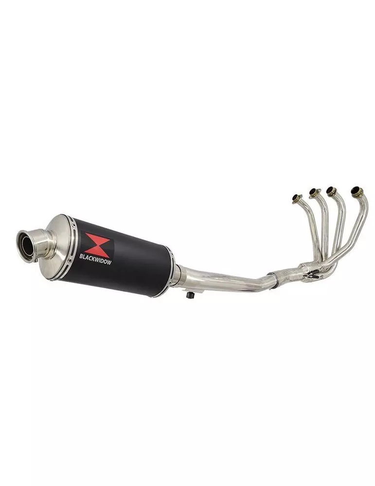 GSF600 Bandit 1995-2004 Refroidissement à Huile / Ligne complète & Silencieux Ovale Noir En Inox 300mm