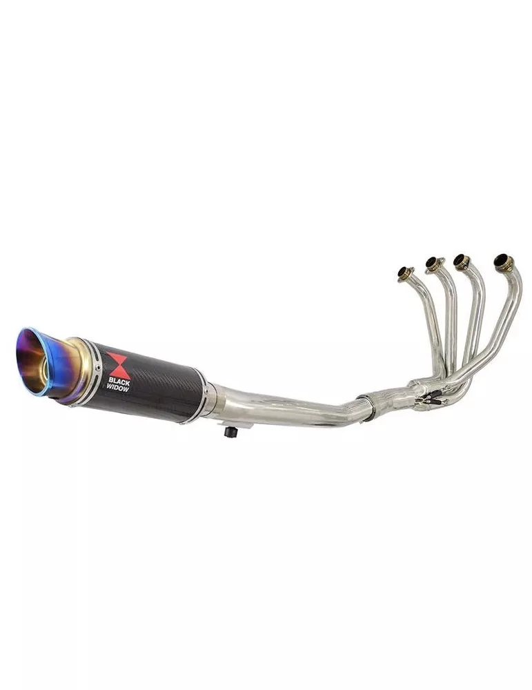 GSF600 Bandit 1995-2004 Refroidissement à Huile / Ligne complète & Silencieux GP Rond En Carbone + Canule en Inox Anodisé 230mm