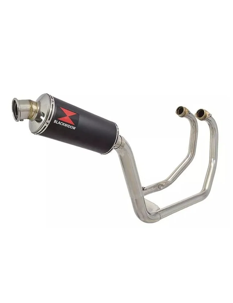 KAWASAKI KLE 500 KLE500 Ligne complète & Silencieux Rond Noir En Inox 300mm