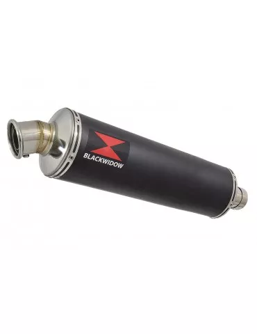 SV650 1998-2002 Tube de raccord et Silencieux Rond Noir en Inox 400mm