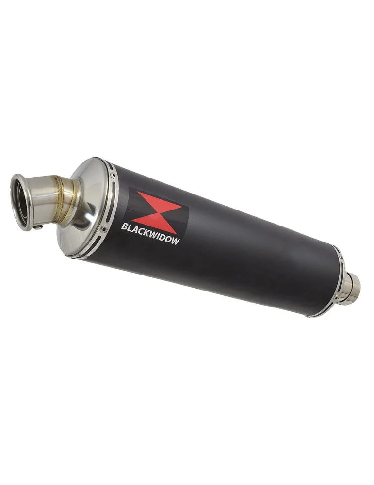 SV650 1998-2002 Tube de raccord et Silencieux Rond Noir en Inox 400mm