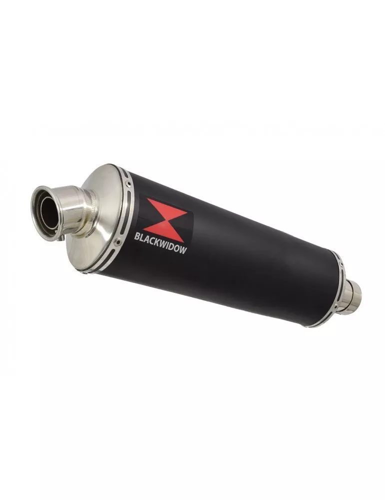 SV650 1998-2002 Tube de raccord et Silencieux Ovale Noir en Inox 400mm
