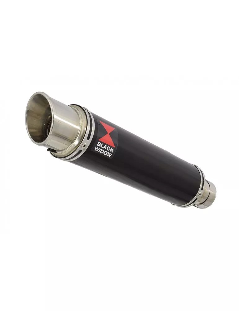 SV650 1998-2002 Tube de raccord et Silencieux GP Rond Noir en Inox 350mm