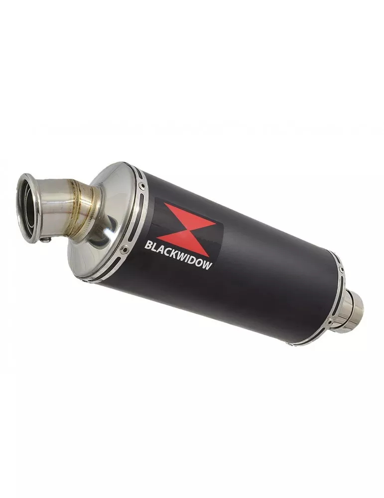 SV650 1998-2002 Tube de raccord et Silencieux Rond Noir en Inox 300mm
