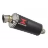 SV650 1998-2002 Tube de raccord et Silencieux Rond Noir en Inox 300mm