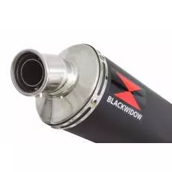 SV650 1998-2002 Tube de raccord et Silencieux Rond Noir en Inox 300mm