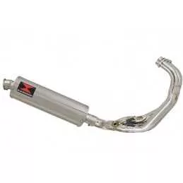MT-09 Tracer 2013-2021 Low Level De-cat Exhaust System with 400mm Oval Stainless Steel Silencer