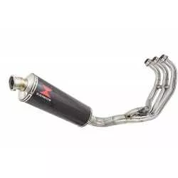 MT-09 Tracer 2013-2021  Low Level De-cat Exhaust System with 400mm Oval Carbon Fibre Silencer