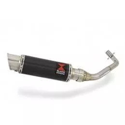 Vespa ET4 125 1996 - 2005 exhaust system with 230mm round GP style carbon fibre silencer