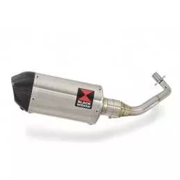 Vespa ET4 125 1996 - 2005 exhaust system with 200mm oval stainless steel silencer + carbon fibre tip