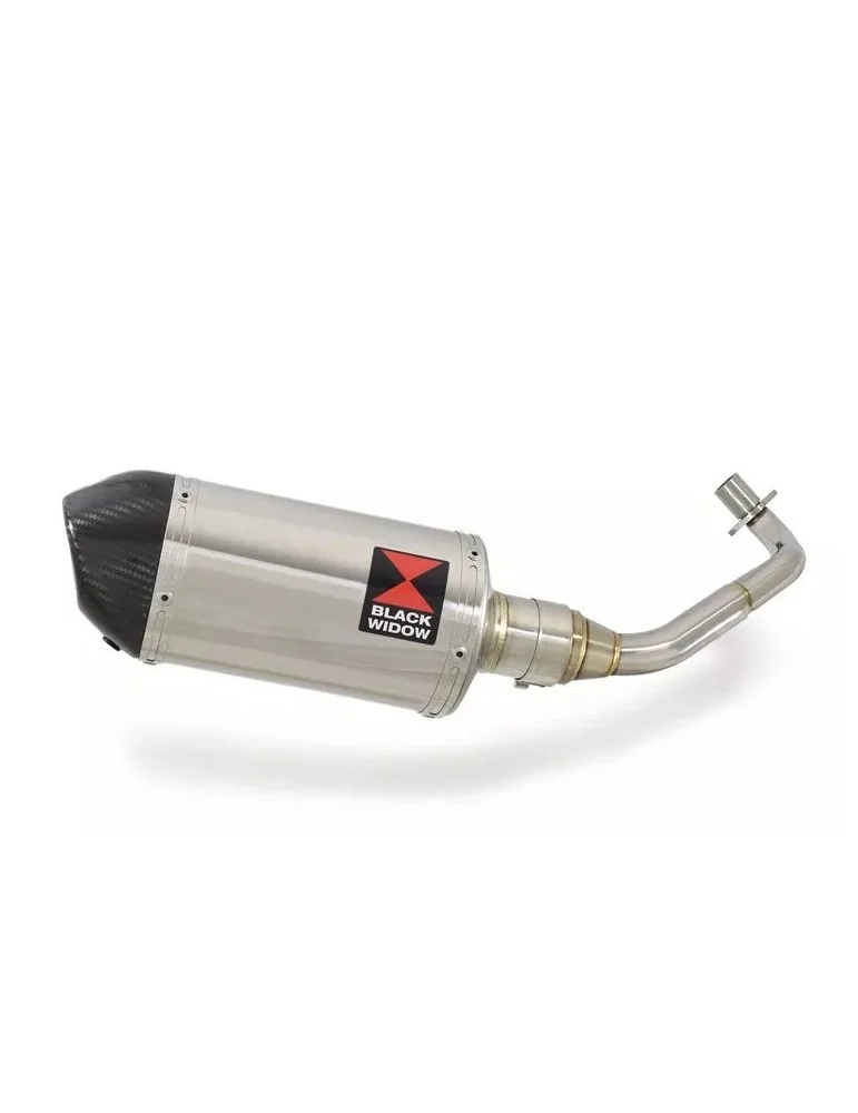 Vespa ET4 125 1996 - 2005 exhaust system with 200mm oval stainless steel silencer + carbon fibre tip