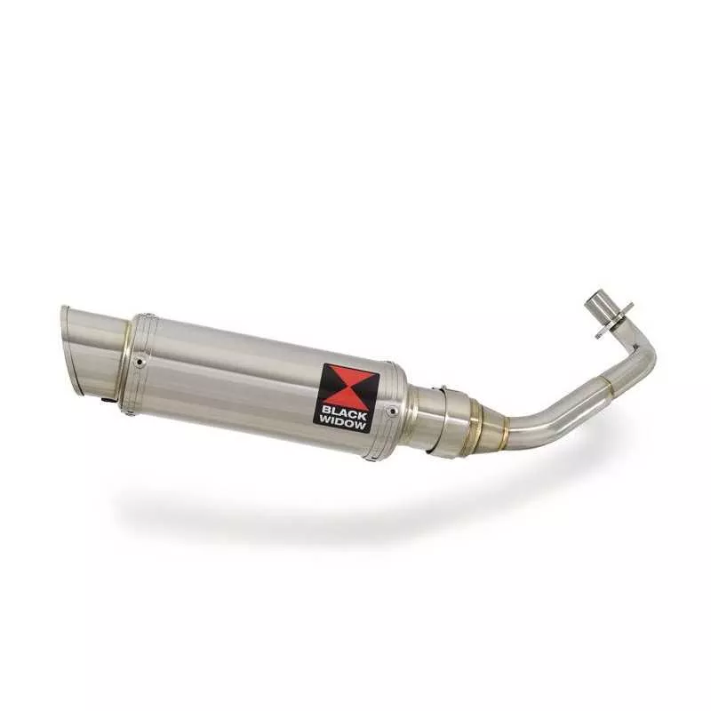 Vespa ET4 125 1996 - 2005 exhaust system with 230mm Round GP Style  stainless steel silencer