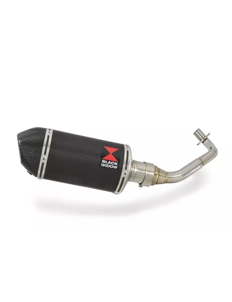Vespa ET4 125 1996 - 2005 exhaust system with 200mm oval carbon fibre silencer + carbon fibre tip