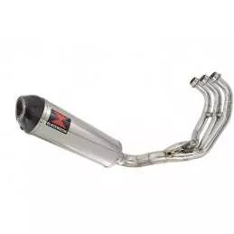 MT09 MT-09 2013-2021 Low Level De-cat Exhaust System with 400mm Oval Stainless Steel Silencer + Carbon Tip