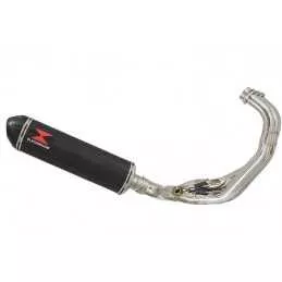 MT09 MT-09 2013-2021  Low Level De-cat Exhaust System with 400mm Oval Carbon Fibre Silencer + Carbon Tip