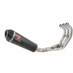 MT09 MT-09 2013-2021  Low Level De-cat Exhaust System with 400mm Oval Carbon Fibre Silencer + Carbon Tip