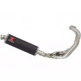 MT09 MT-09 2013-2021  Low Level De-cat Exhaust System with 400mm Oval Carbon Fibre Silencer