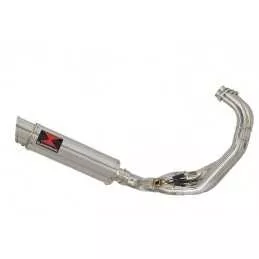MT09 MT-09 2013-2021 Low Level De-cat Exhaust System with 360mm Round GP Style Stainless Steel Silencer