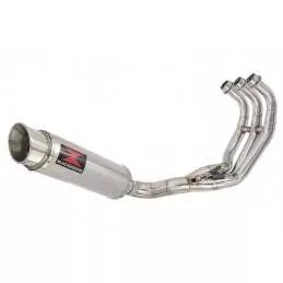 MT09 MT-09 2013-2021 Low Level De-cat Exhaust System with 360mm Round GP Style Stainless Steel Silencer