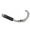 MT09 MT-09 2013-2021  Low Level De-cat Exhaust System with 360mm Round GP Style Black Painted Stainless Steel Silencer