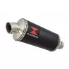SV650 1998-2002 Tube de raccord et Silencieux Ovale Noir en Inox 300mm