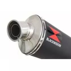 SV650 1998-2002 Tube de raccord et Silencieux Ovale Noir en Inox 300mm