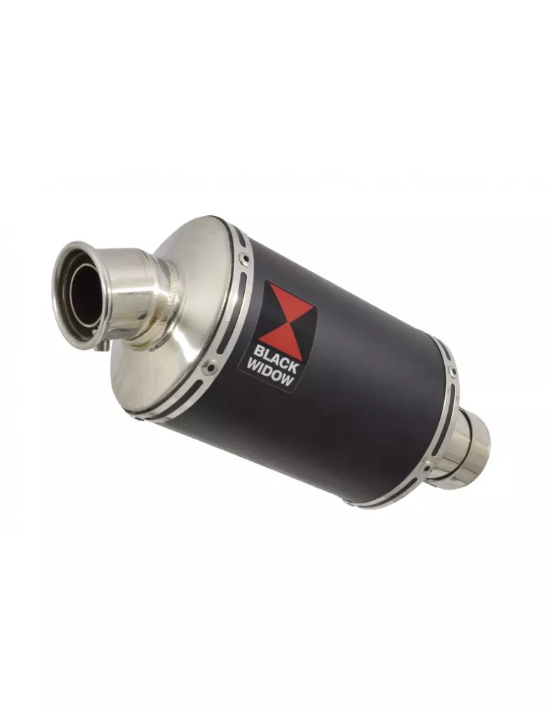 SV650 1998-2002 Tube de raccord et Silencieux Ovale Noir en Inox 230mm