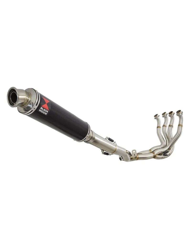 GSXR 1000 K9 L0 L1 09 10 11 4-1 Décatalyseur Ligne complète / Silencieux Rond Noir En Inox 350mm