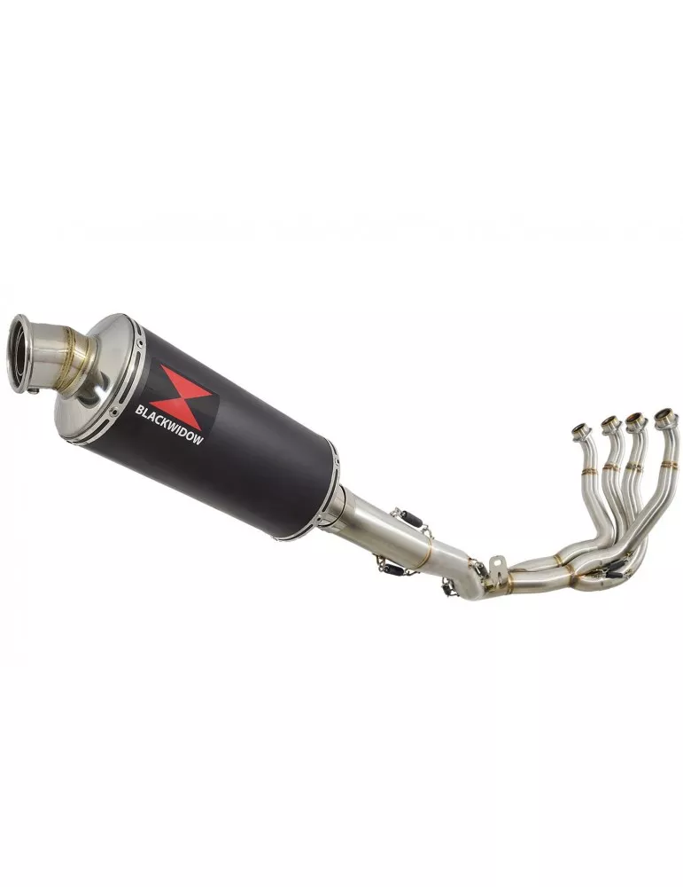 GSXR 1000 K9 L0 L1 09 10 11 4-1 Décatalyseur Ligne complète / Silencieux Rond Noir En Inox 300mm