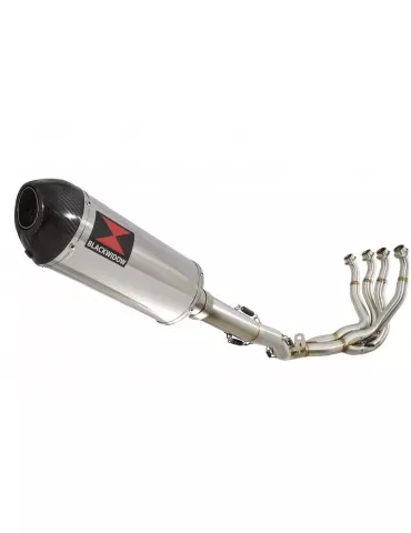 GSXR 1000 K9 L0 L1 09 10 11 4-1 Décatalyseur Ligne complète / Silencieux Ovale en Inox & Canule en Carbone 300mm
