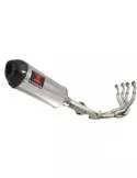 GSXR 1000 K9 L0 L1 09 10 11 4-1 Décatalyseur Ligne complète / Silencieux Ovale en Inox & Canule en Carbone 300mm