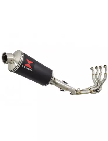 GSXR 1000 K9 L0 L1 09 10 11 4-1 Décatalyseur Ligne complète / Silencieux Ovale Noir En Inox 300mm