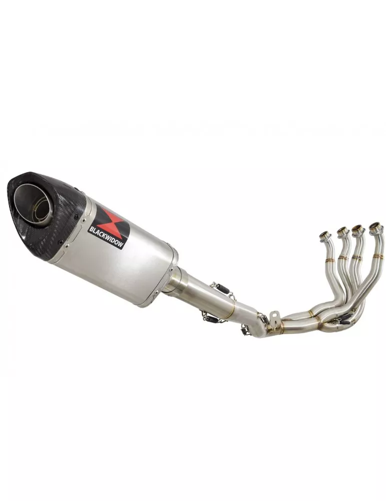 GSXR 1000 K9 L0 L1 09 10 11 4-1 Décatalyseur Ligne complète / Silencieux Tri Ovale en Inox + Canule en Carbone 250mm