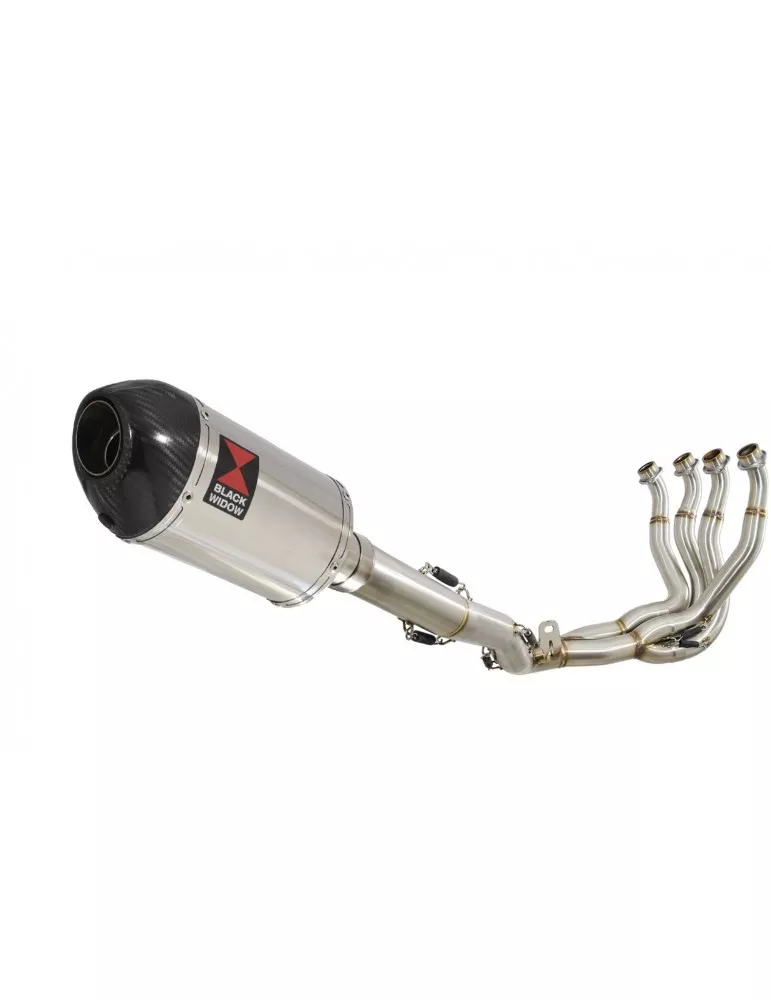 GSXR 1000 K9 L0 L1 09 10 11 4-1 Décatalyseur Ligne complète / Silencieux Ovale en Inox & Canule en Carbone 200mm